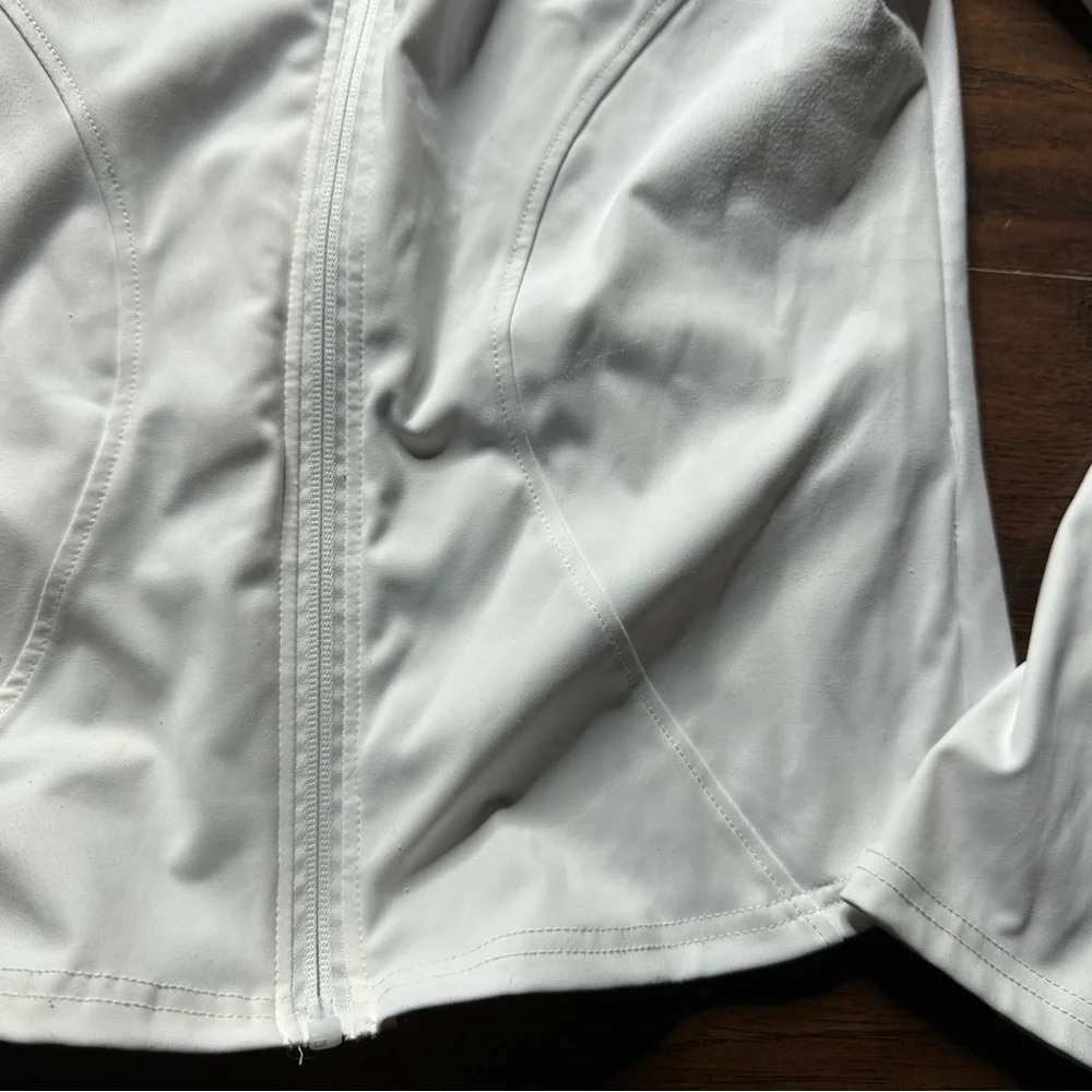 White Bodycon Full Zip Track Jacket